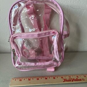 Kids Clear Backpack with Pink Trim